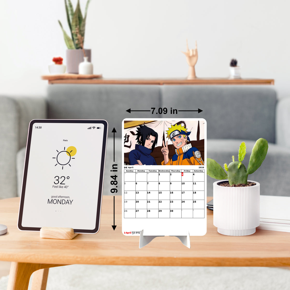 Duo Naruto & Sasuke Premium Table Desk Calendar