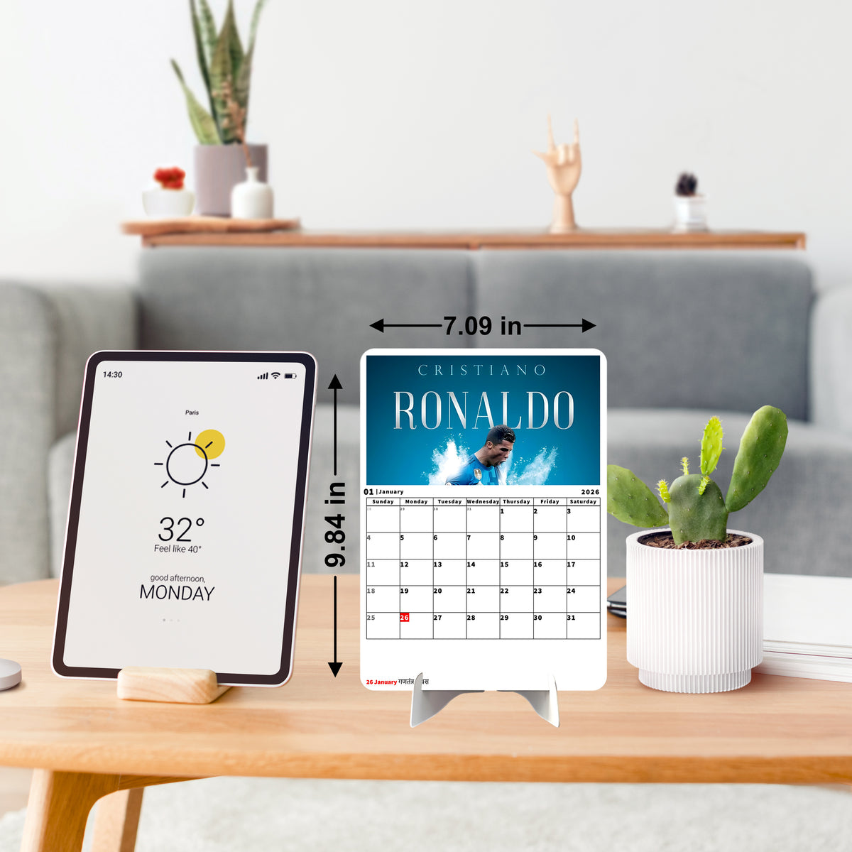 Football Man Premium Table Desk Calendar