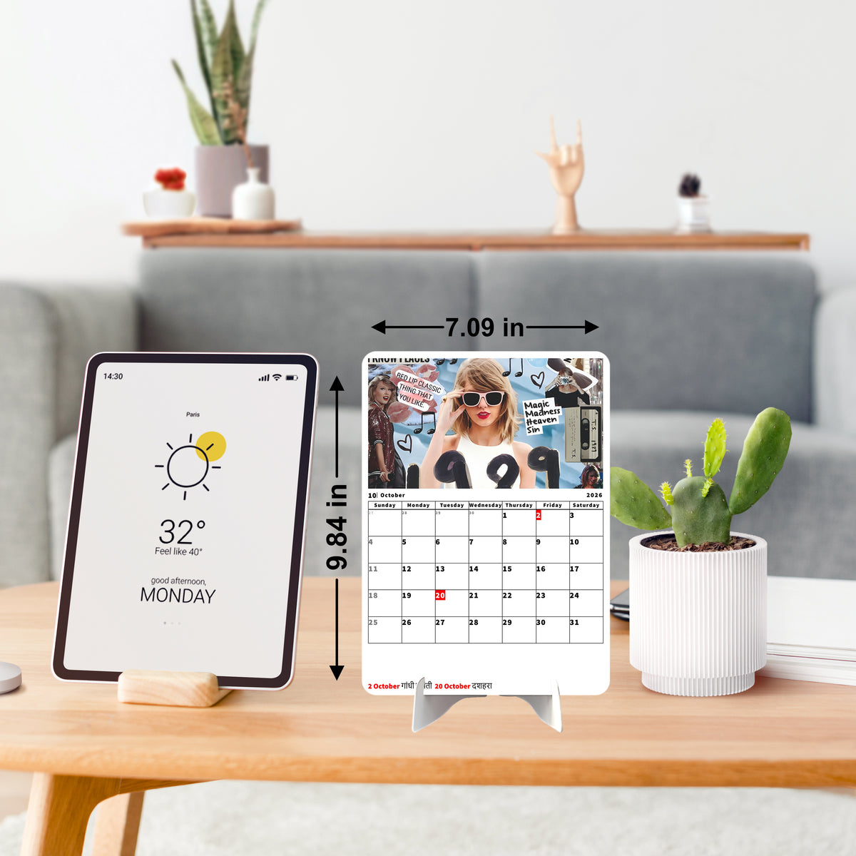 Global Pop Icon Premium Table Desk Calendar