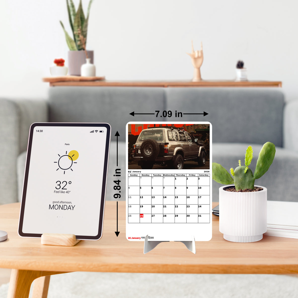 fast CAR Premium Table Desk Calendar