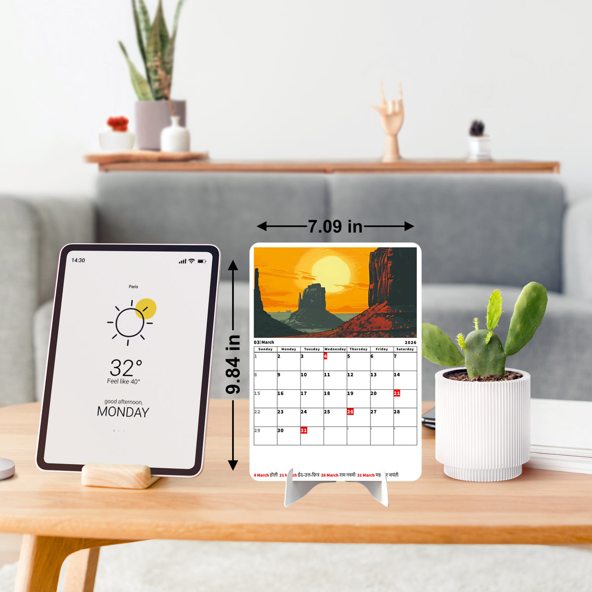 GO NATURE Premium Table Desk Calendar