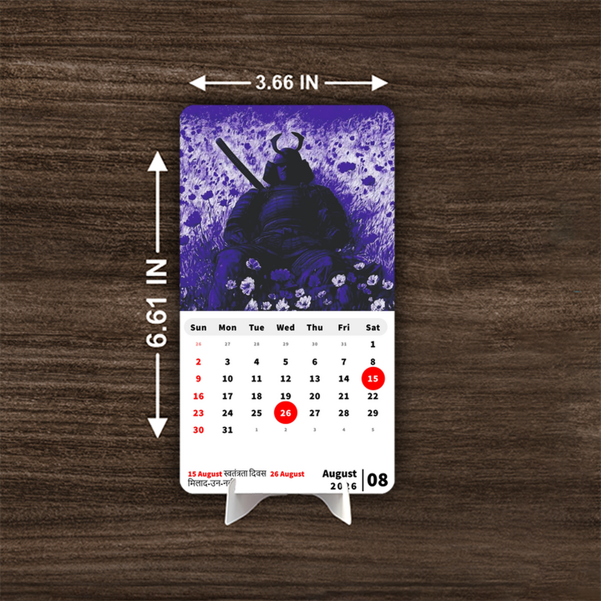 Samurai Standing Premium Table Desk Calendar