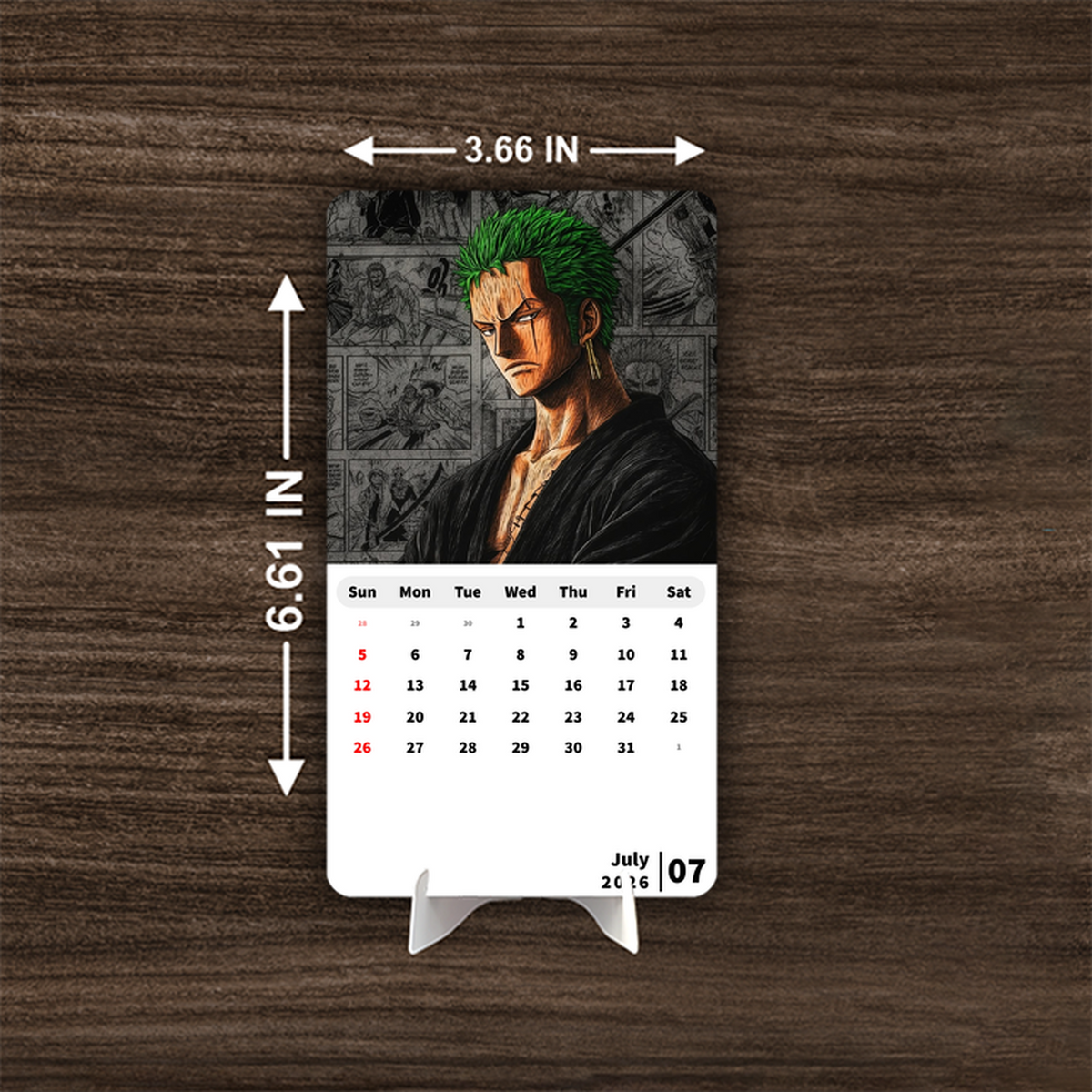 Wano Arc Zoro Premium Table Desk Calendar
