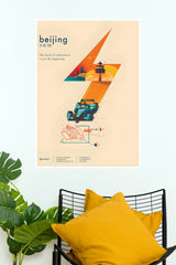 Formula E Beijing 24 Oct 2015 Electric Racing Vintage Wall Art Poster  (Car Posters)