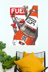 FUEL Magazine Issue Fifteen Red Race Car Illustration Wall Art Poster  (Car Posters)