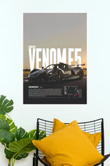 Hennessey Venom F5 Revolution Supercar Wall Art Poster (Car Posters)