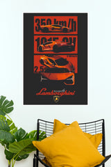 Lamborghini Revuelto Orange Hybrid Hypercar Spec Sheet Poster – Modern V12 Wall Art for Garage, Office & Man Cave Decor (Car Posters)