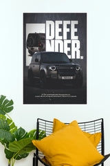 Land Rover Defender 90 Matte Black Spec Sheet Poster – Modern V8 4x4 Off-Road Wall Art for Garage, Cabin & Man Cave Decor (Car Posters)