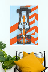 McLaren F1 Monaco Gulf Livery Top-Down Poster – Special Edition Formula 1 Racing Wall Art for Office, Gamer Room & Man Cave Decor (Car Posters)