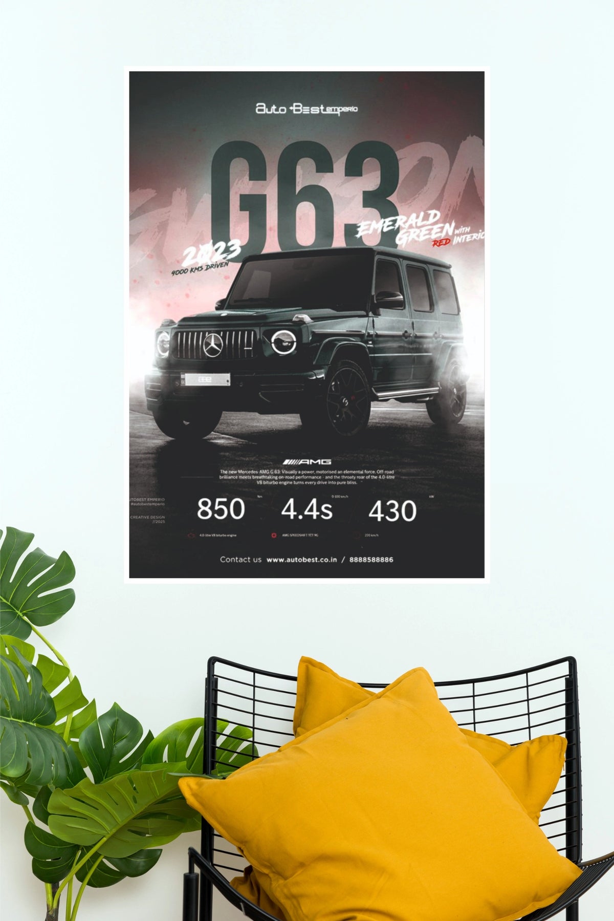 Mercedes-AMG G63 Emerald Green Tech Spec Poster – Luxury G-Wagon Off-Road V8 Wall Art for Office, Garage & Man Cave Decor (Car Posters)