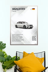 Mercedes-AMG E-Class E63 S W213 Technical Spec Sheet Poster – Minimalist German Performance Sedan Wall Art for Office, Garage & Man Cave Decor (Car Posters)