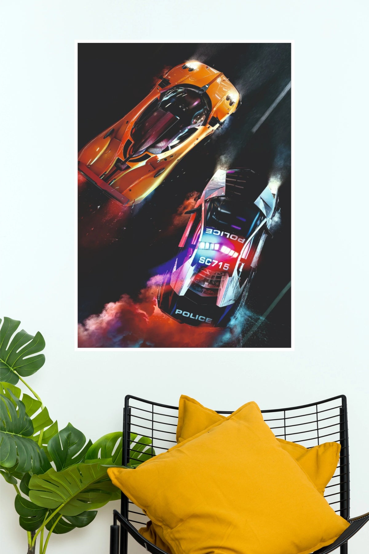 Need for Speed Hot Pursuit Supercar Police Chase Poster – High-Speed Gaming Action Art Print for Gamer Room, Bedroom & Man Cave Decor (Car Posters)