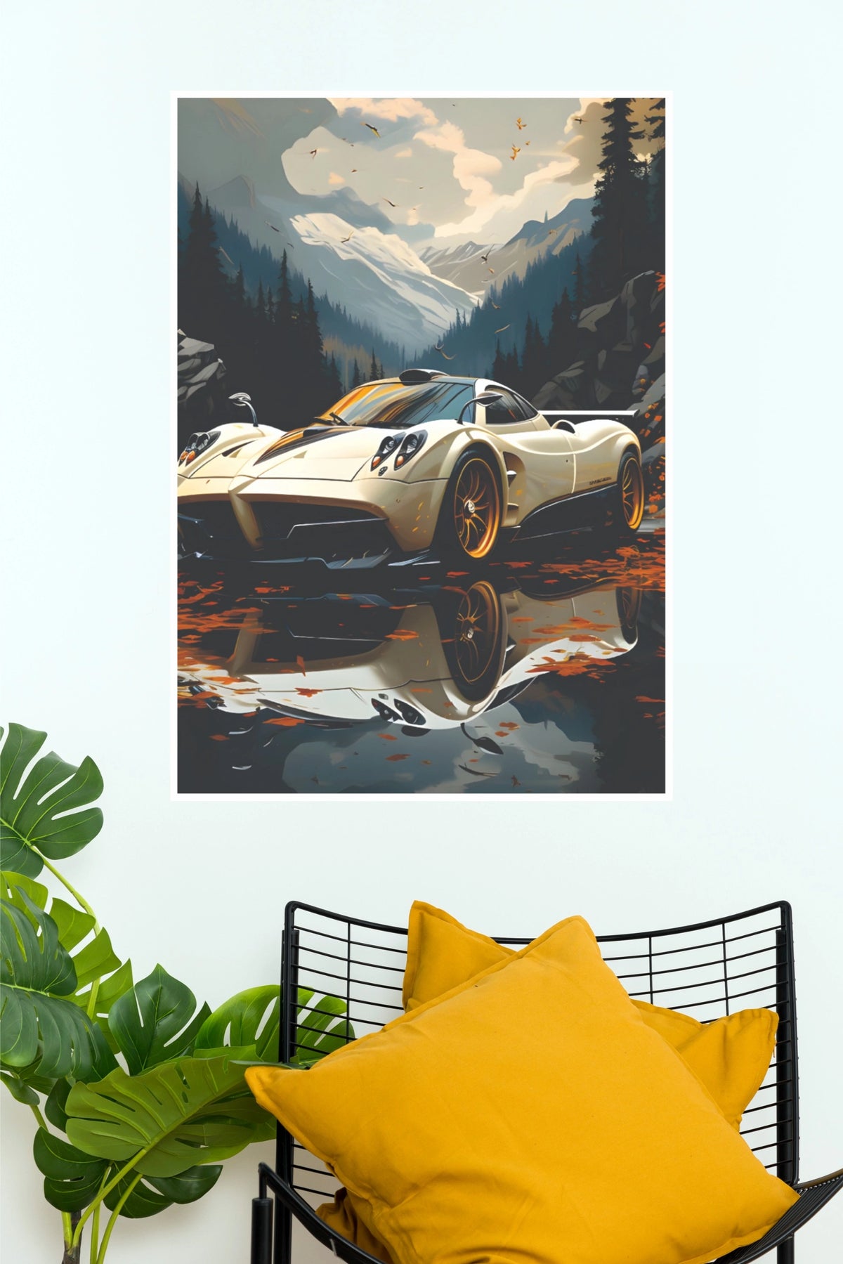 Pagani Huayra Mountain Reflection Poster (Car Posters)
