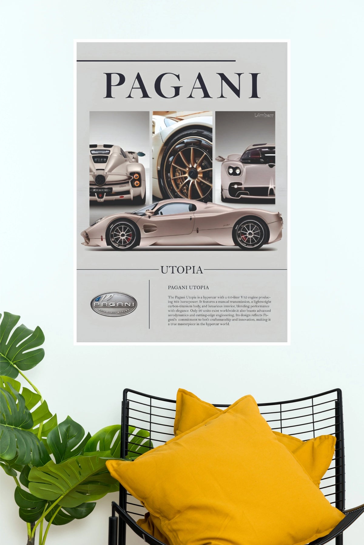 Pagani Utopia Tech Specs Poster (Car Posters)
