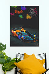Pagani Zonda Graffiti Splatter Poster (Car Posters)