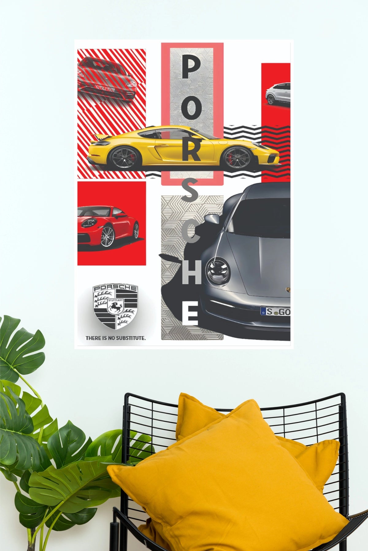 Porsche 718 Cayman Graphic Collage Poster (Car Posters)