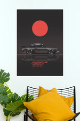 Classic Porsche 911 964 Sunburst Poster (Car Posters)