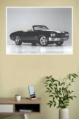 "1970 Chevrolet Chevelle SS Convertible Black" Classic Wall Poster (Car Posters)