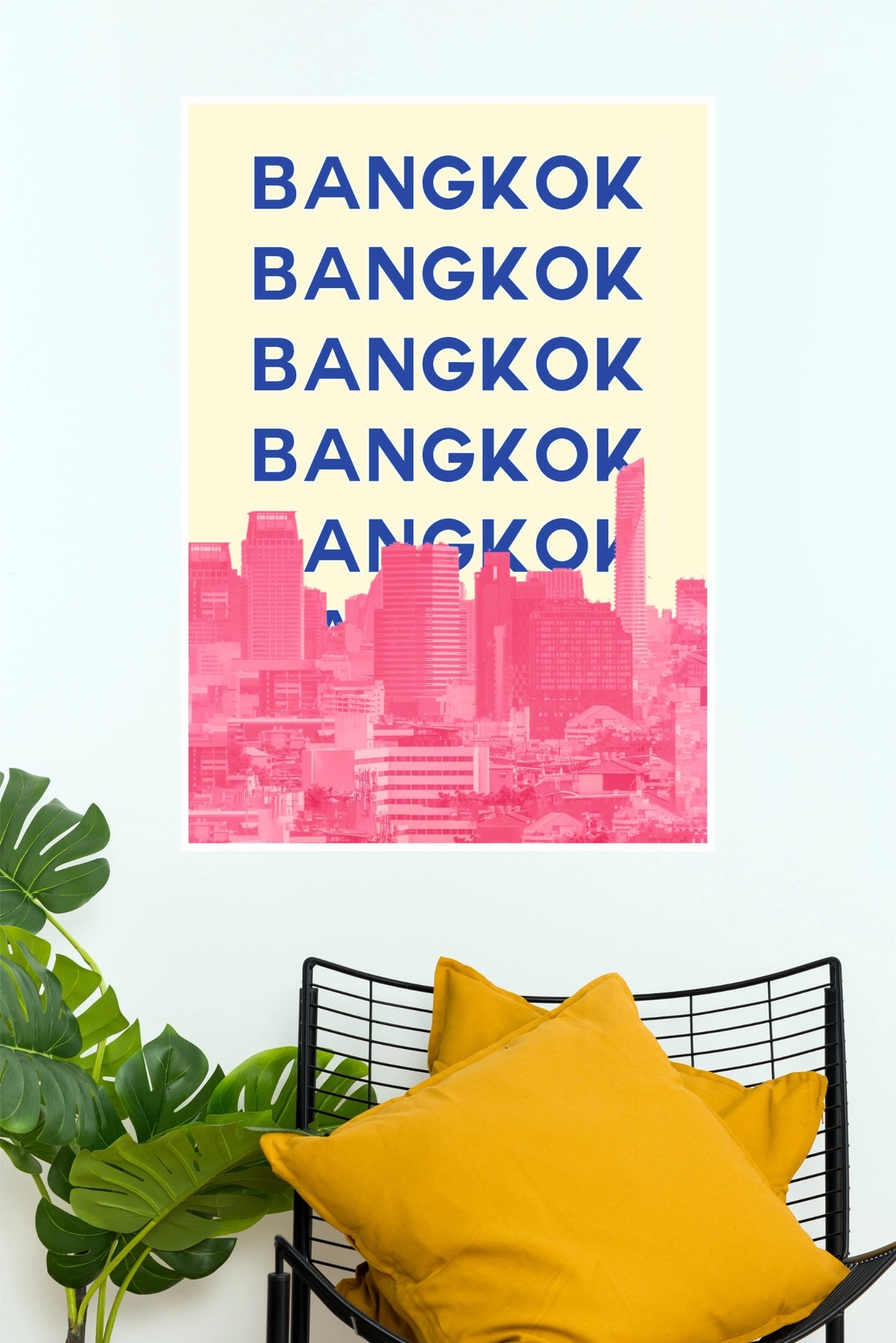 Bangkok Skyline Modern Typography Travel Paper Poster  (City Posters)