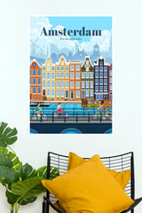 Amsterdam Netherlands Canal & Architecture Travel Paper Poster (City Posters)