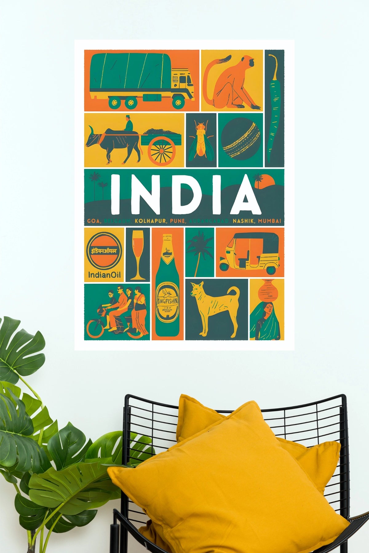 India Vintage Culture & Pop Art Collage Travel Paper Poster (City Posters)