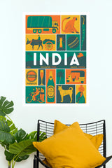 India Vintage Culture & Pop Art Collage Travel Paper Poster (City Posters)