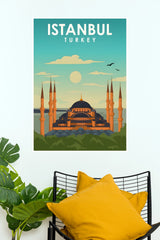 Istanbul Turkey Blue Mosque Travel Paper Poster (City Posters)