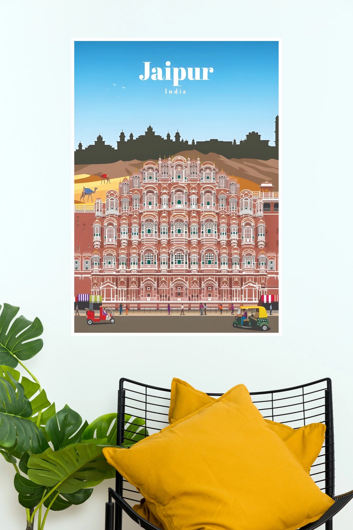 Jaipur India Hawa Mahal Pink City Travel Paper Poster (City Posters)