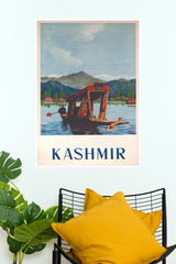 Kashmir Shikara Boat & Dal Lake Vintage Travel Paper Poster (City Posters)