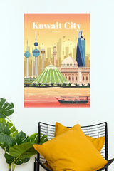 Kuwait City Kuwait Towers & Grand Mosque Travel Paper Poster (City Posters)