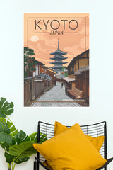 Kyoto Japan Yasaka Pagoda Higashiyama Street Travel Paper Poster (City Posters)