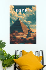 Egypt Pyramids of Giza & Great Sphinx Travel Paper Poster (City Posters)