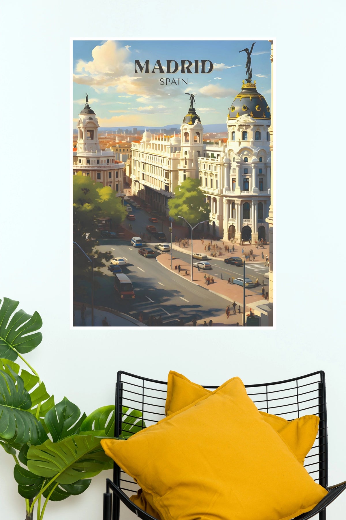 Madrid Spain Cityscape Travel Poster (City Posters)