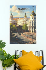 Madrid Spain Cityscape Travel Poster (City Posters)