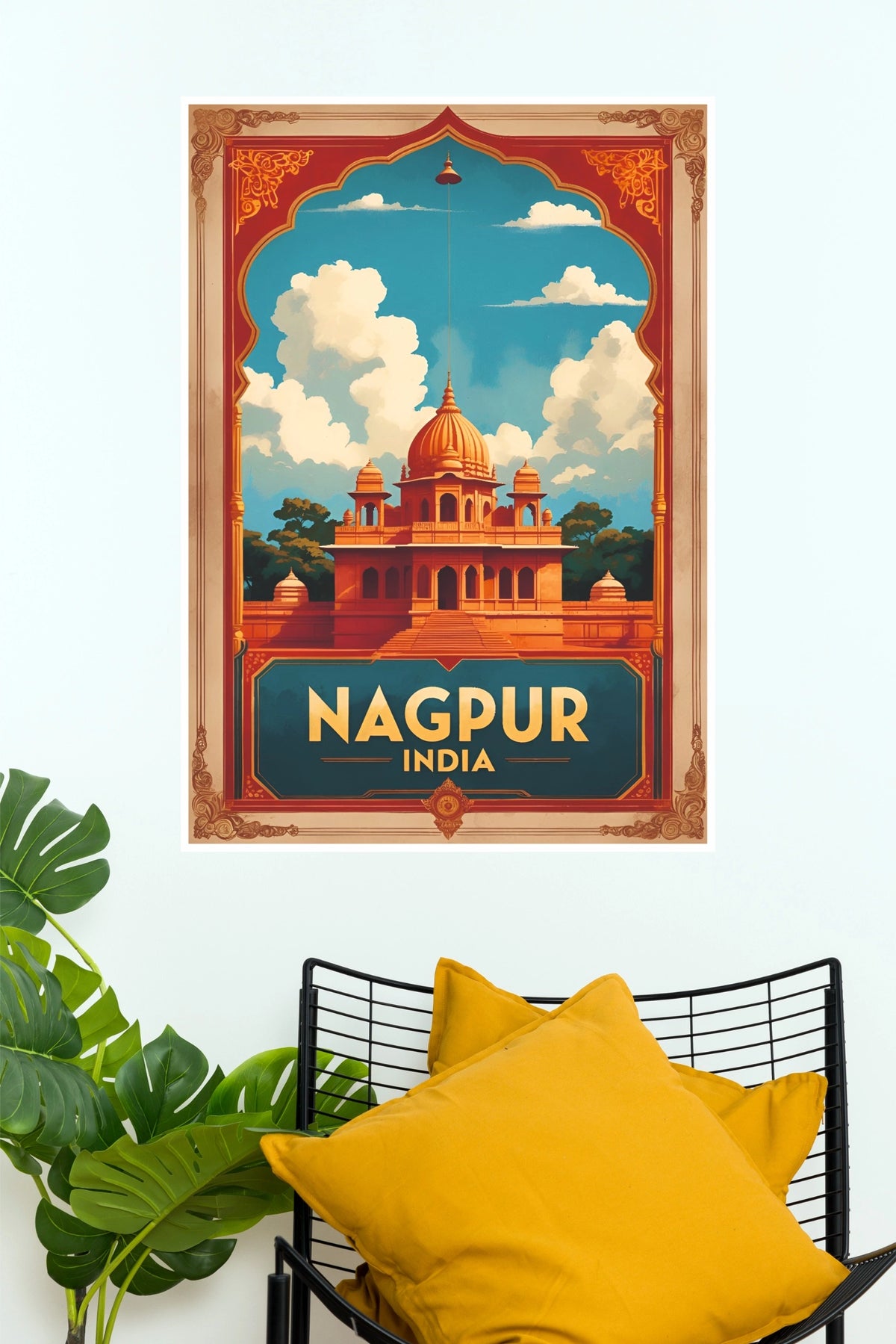 Nagpur India Heritage Architecture Travel Poster  (City Posters)