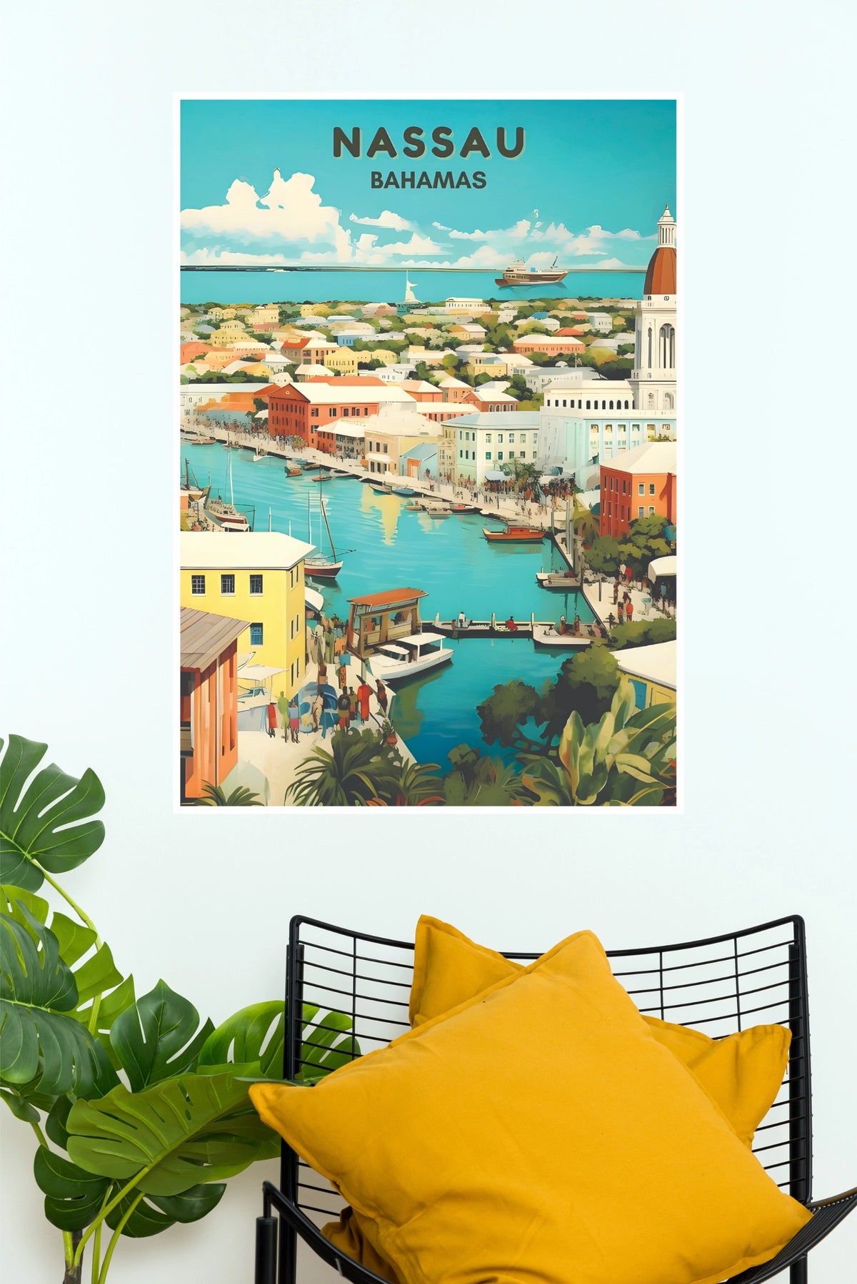 Nassau Bahamas Coastal Harbor Travel Poster  (City Posters)
