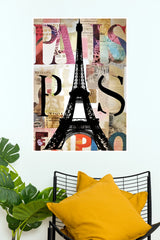 Paris France Eiffel Tower Mixed Media Collage Poster (City Posters)