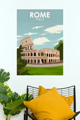 Rome Italy Colosseum Vintage Travel Poster (City Posters)