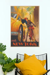 New York Save the Date Vintage Romance Travel Poster  (City Posters)