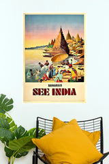 See India Banaras Vintage Travel Poster  (City Posters)