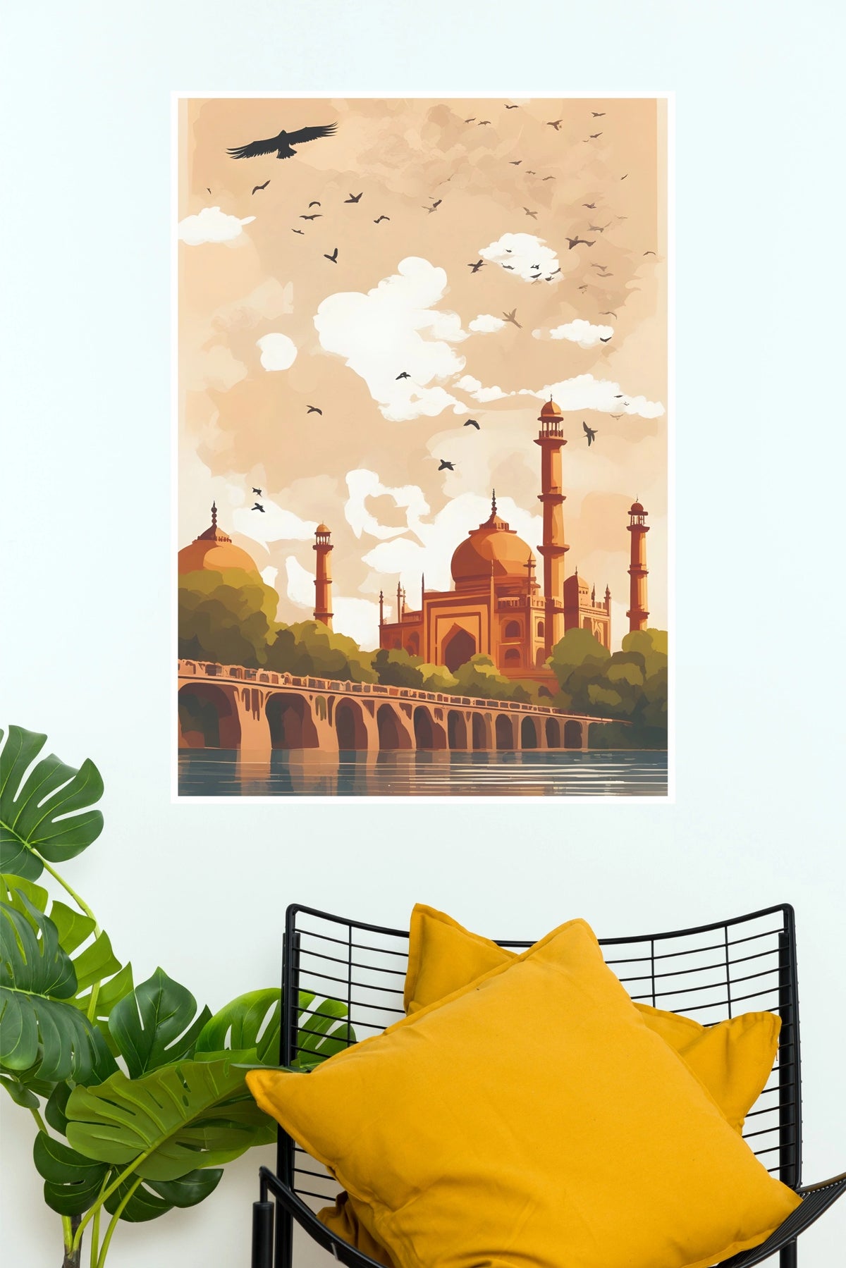 Taj Mahal Heritage Bridge Vintage Travel Poster (City Posters)