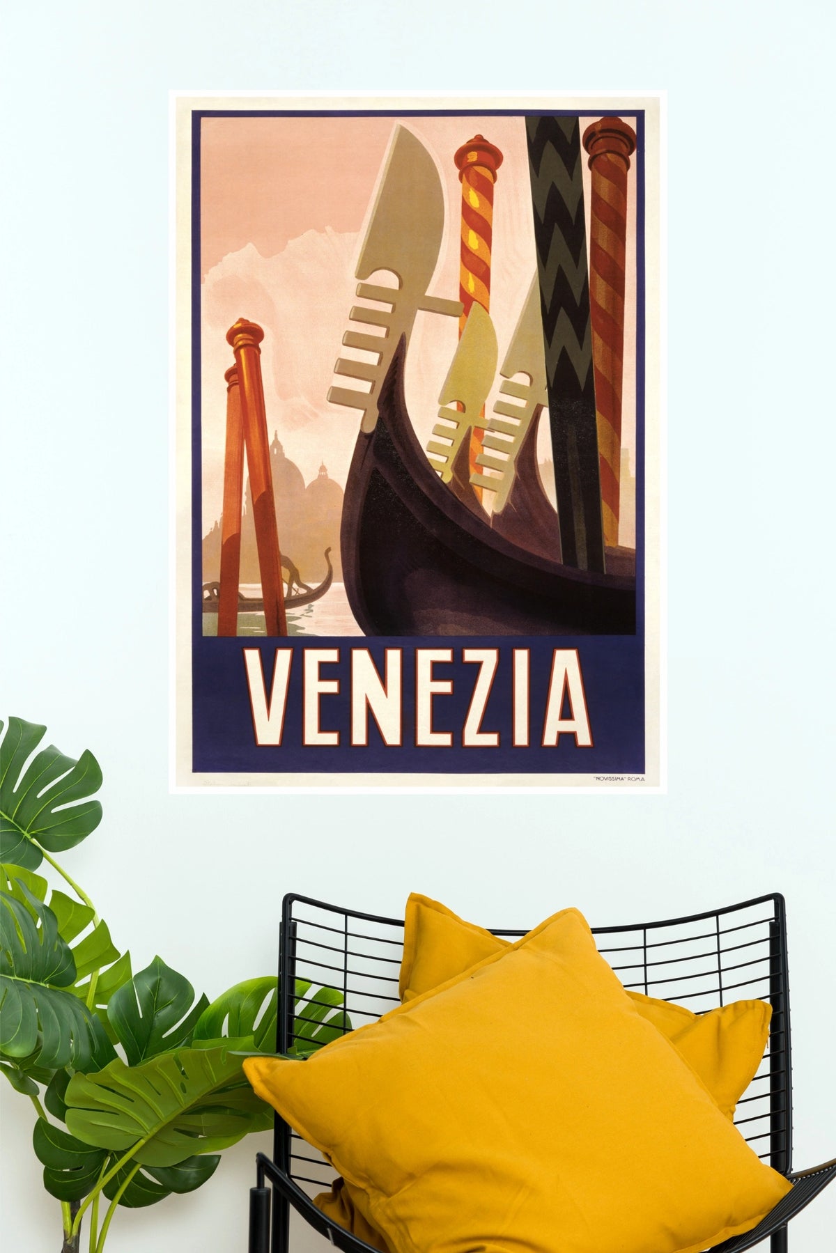 Venezia Italy Vintage Gondola Travel Poster  (City Posters)