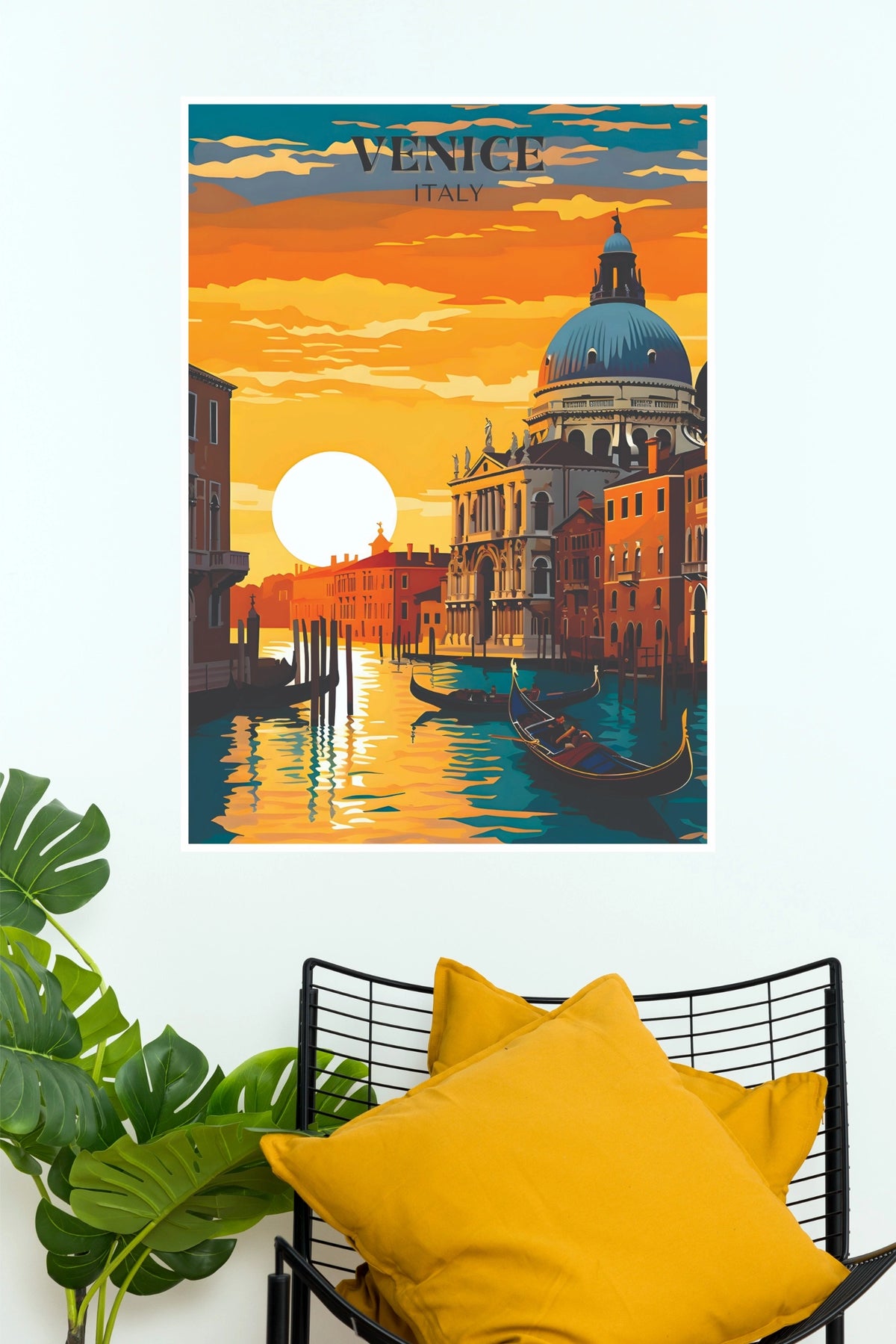 Venice Italy Sunset Vintage Travel Poster  (City Posters)