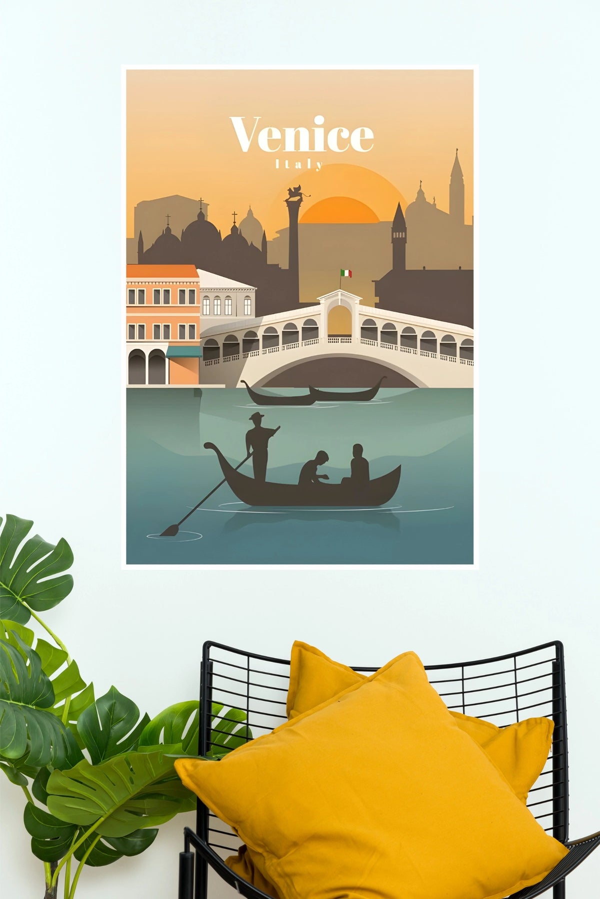 Venice Italy Vintage Sunset Travel Poster  (City Posters)
