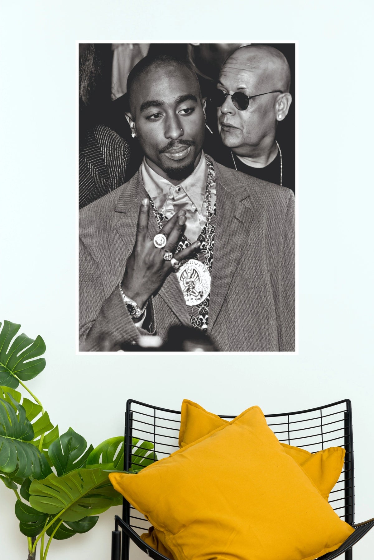 Tupac Shakur Vintage Black and White Poster - Legendary 90s Hip-Hop Rapper Wall Art Print (Music Posters)