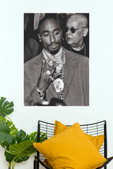 Tupac Shakur Vintage Black and White Poster - Legendary 90s Hip-Hop Rapper Wall Art Print (Music Posters)