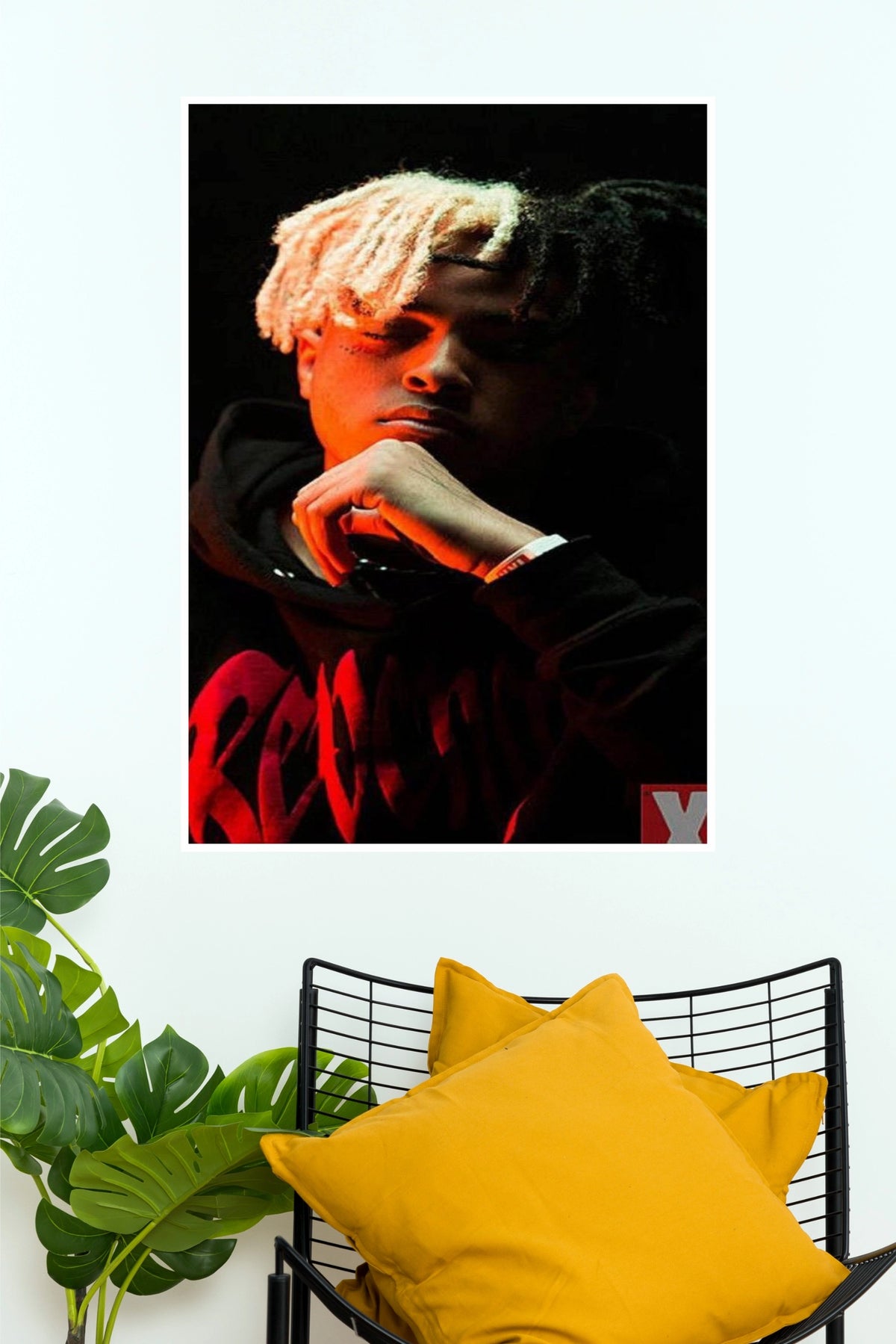XXXTentacion Revenge Hoodie Portrait Poster - Split Hair Hip-Hop Photo Wall Art Print (Music Posters)