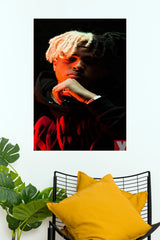 XXXTentacion Revenge Hoodie Portrait Poster - Split Hair Hip-Hop Photo Wall Art Print (Music Posters)