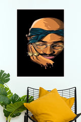 Tupac Shakur Bandana & Glasses Vector Art Poster - Hip-Hop Legend Wall Art Print (Music Posters)