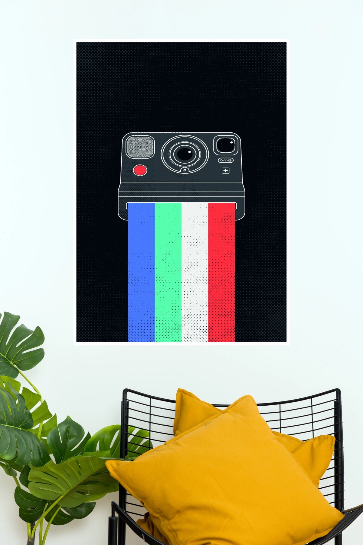 Aesthetic Vintage Polaroid Camera Poster - Minimalist Retro Rainbow Photo Wall Art Print  (Music Posters)